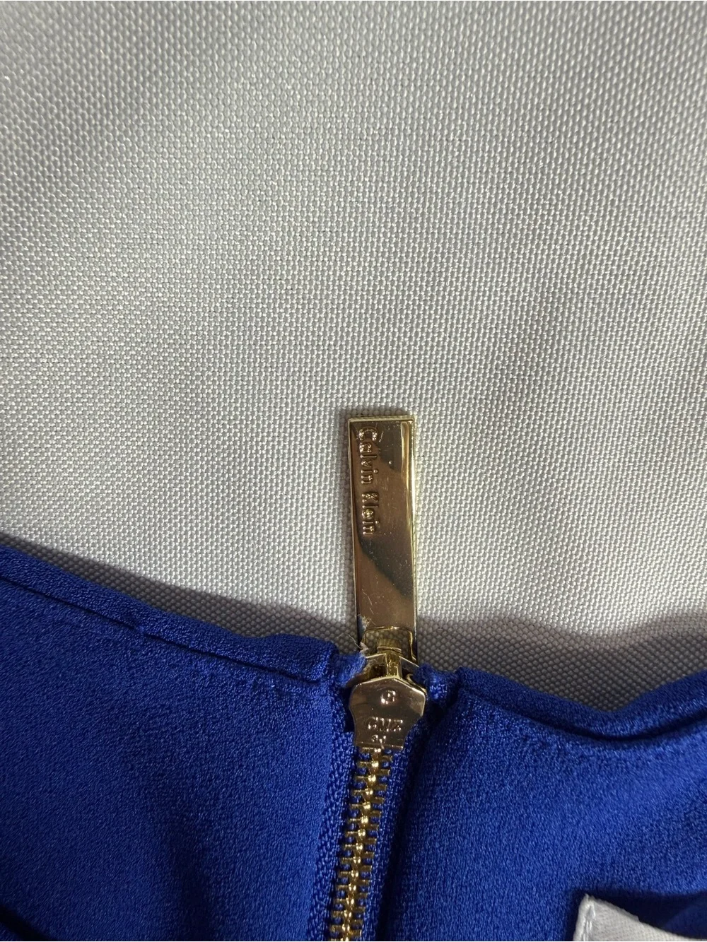 Calvin Klein Royal Blue Ruffle Sleeve Midi Sheath Dress - Picture 9 of 9